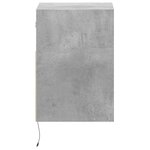 vidaXL Tables de chevet murales avec lumières LED 2 Pièces gris béton