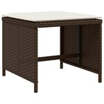 vidaXL Ensemble à manger de jardin et coussins 11 Pièces marron rotin