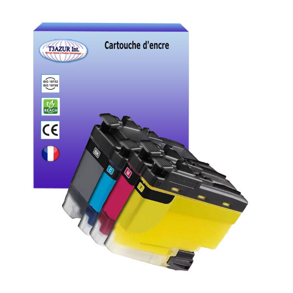 T3AZUR - Lot de 4 Cartouches compatibles Brother LC424 our Brother DCP-J1200W