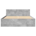 vidaXL Cadre de lit avec tête de lit gris béton 140x190 cm