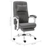 vidaXL Chaise de bureau de massage Gris Similicuir