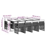 vidaXL Ensemble à manger de jardin 9Pièces coussins noir résine tressée