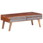 vidaXL Table basse gris 110x50x40 cm bois massif