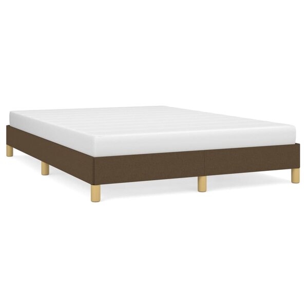 vidaXL Cadre de lit Marron foncé 140x190 cm Tissu