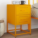 vidaXL Table de chevet jaune moutarde 36x39x60 5 cm acier