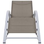 vidaXL Chaises longues lot de 2 avec table Aluminium Taupe