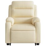 vidaXL Fauteuil inclinable de massage électrique Crème Tissu