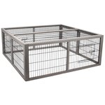 FLAMINGO Clapier pliable avec 2 portes Mel 116x112x45 cm