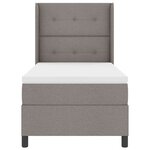 vidaXL Lit à ressorts avec matelas et LED Taupe 90x190 cm Tissu