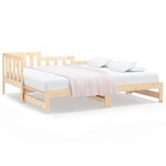 vidaXL Lit coulissant 2x(90x190) cm Bois de pin massif
