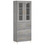 vidaXL Buffet haut Sonoma gris 69 5x34x180 cm Bois d'ingénierie