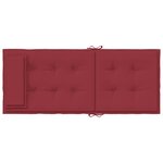 vidaXL Coussins de chaise à dossier haut lot de 2 rouge bordeaux