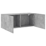 vidaXL Meuble TV mural gris béton 100x30x41 cm