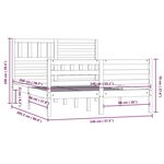 vidaXL Cadre de lit sans matelas bois massif 140x200 cm