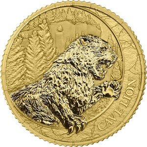 Monnaie CAVE LION Megafauna 1/10 Oz Or 100$ Liberia 2026