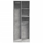 vidaXL Garde-robe gris béton 80x50x200 cm bois d'ingénierie
