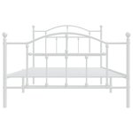 vidaXL Cadre de lit métal avec tête de lit/pied de lit blanc 107x203cm