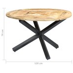 vidaXL Table à manger Rond 120x76 cm Bois de manguier massif