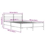 vidaXL Cadre de lit chêne sonoma 140x190 cm bois d'ingénierie et métal