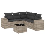 vidaXL Salon de jardin 6 Pièces avec coussins gris clair résine tressée