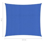 vidaXL Voile d'ombrage 160 g/m² Bleu 2x2 5 m PEHD