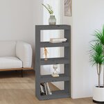vidaXL Bibliothèque/Séparateur de pièce Gris 60x30x135 5 cm Pin massif