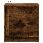 vidaXL Armoire de chevet et lumières LED chêne fumé bois d'ingénierie