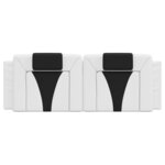 vidaXL Coussin de tête de lit blanc et noir 140 cm similicuir