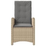 vidaXL Ensemble de bistro 3 Pièces coussins mélange beige résine tressée