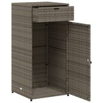 vidaXL Armoire de rangement de jardin gris 55x55x111 cm résine tressée