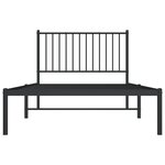 vidaXL Cadre de lit métal avec tête de lit noir 100x200 cm