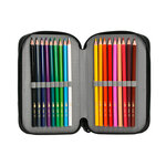 Trousse garnie antartik 3 compartiments 36 pieces rouge