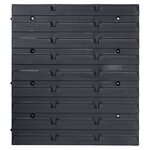 vidaXL Kit de bacs de stockage et panneaux muraux 34 Pièces Rouge et noir