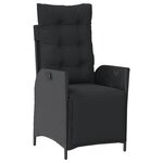 vidaXL Chaises inclinables de jardin lot de 2 repose-pied noir rotin