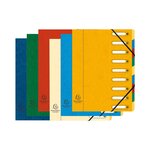 Trieur Harmonika® À Fenêtres Avec Élastiques Véritable Carte Lustrée 9 Compartiments - Couleurs Assorties - X 6 - Exacompta