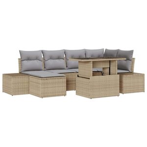 vidaXL Ensemble de canapé de jardin 7 Pièces beige et gris clair