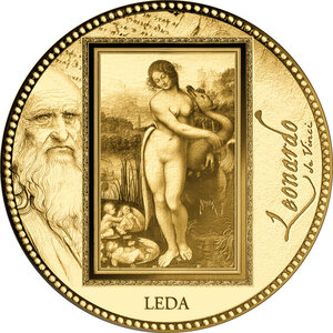 Monnaie LEDA Da Vinci 1/200 Oz Or 5000 Francs Gabon
