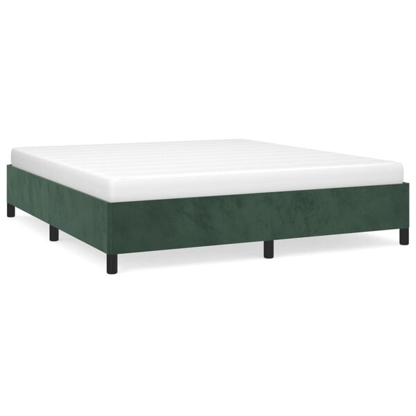 vidaXL Cadre de lit Vert foncé 180x200 cm Velours
