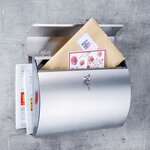 HI Boîte aux lettres et porte-journaux 38x13 3x30 4 cm inox