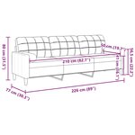 vidaXL Canapé 3 places avec oreillers gris foncé 210 cm velours