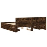 vidaXL Cadre de lit avec tête de lit chêne fumé 200x200 cm