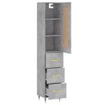 vidaXL Buffet haut Gris béton 34 5x34x180 cm Bois d'ingénierie