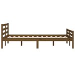 vidaXL Cadre de lit Marron miel Bois massif 135x190 cm Double