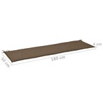 vidaXL Coussin de banc de jardin taupe 180x50x3 cm tissu oxford