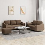 vidaXL Ensemble de canapés 3 Pièces avec coussins marron tissu