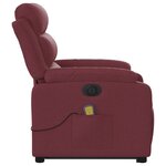 vidaXL Fauteuil inclinable de massage électrique Rouge bordeaux Tissu
