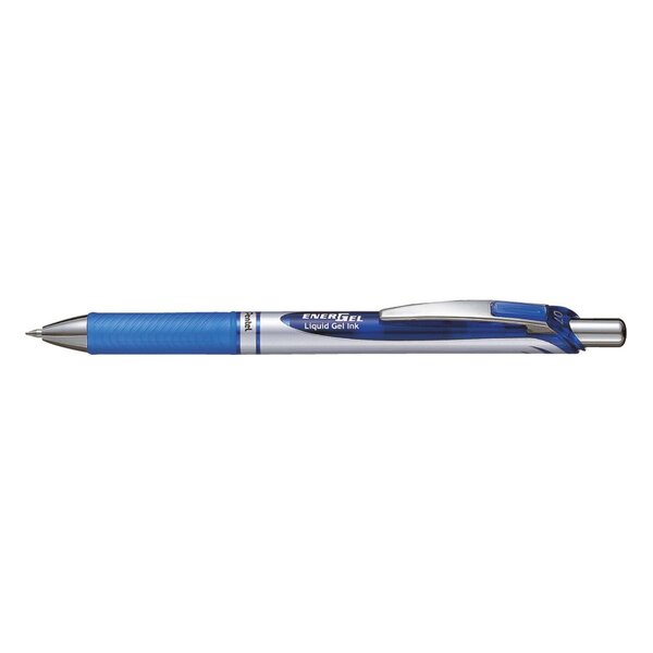 Stylo roller encre gel rétractable energel bl77 pointe 0 7 mm bleu x 12 pentel
