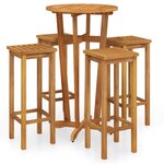 vidaXL Ensemble de bar de jardin 5 Pièces bois d'acacia solide
