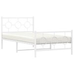 vidaXL Cadre de lit métal avec tête de lit/pied de lit blanc 100x200cm