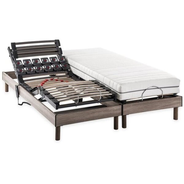 Ensemble matelas + sommier relaxation électrique - 2 x 90 x 200 cm - Matelas ressorts ensachés